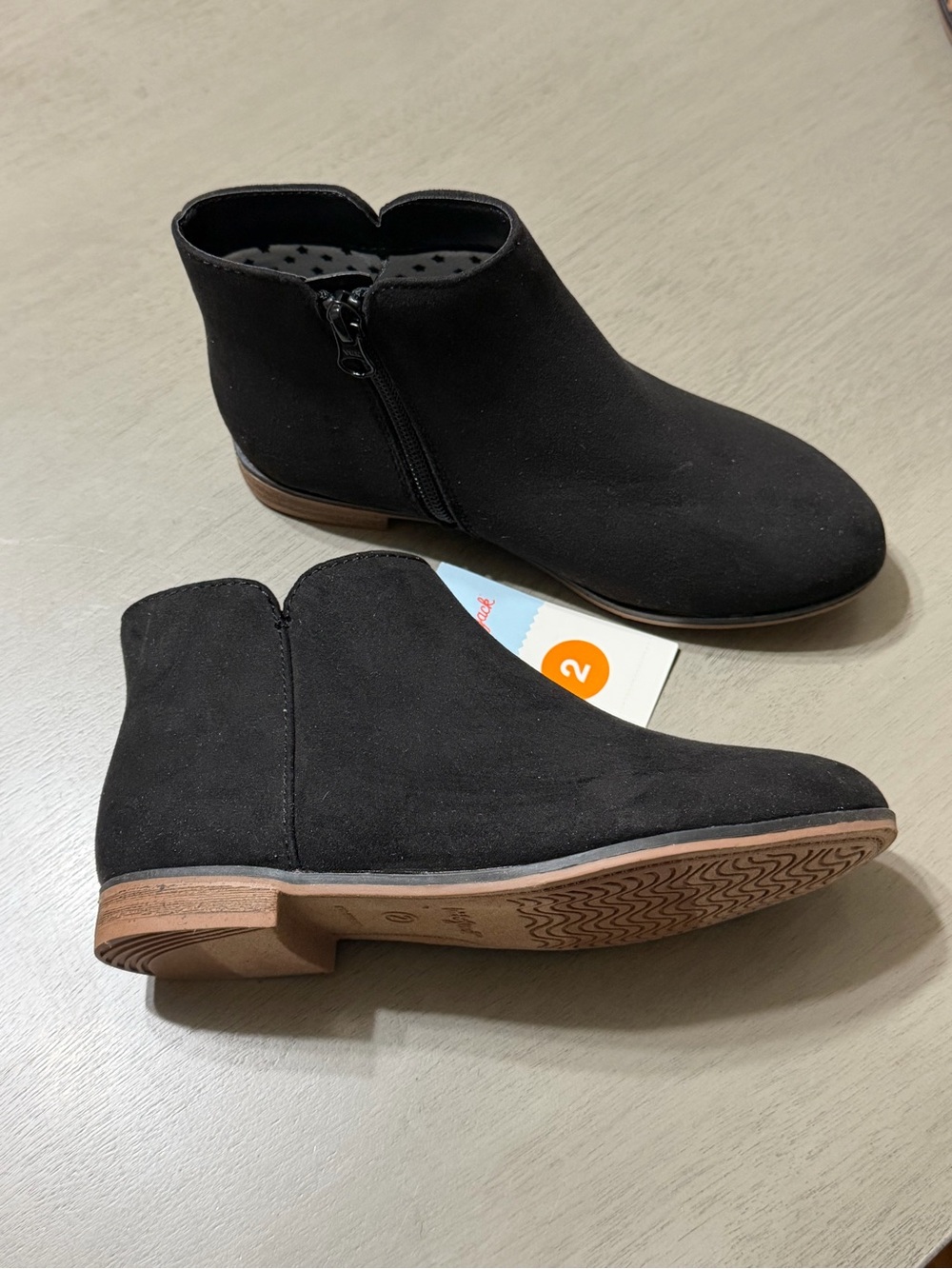 Black Suede Ankle Boots by Cat & Jack NWT
